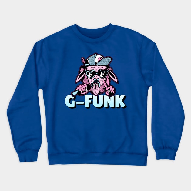 G Funk Rap Music Crewneck Sweatshirt by Rayrock76